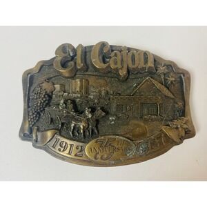 City of El Cajon California 75th Anniversary 1912-1987 Lewis Vtg. Belt Buckle